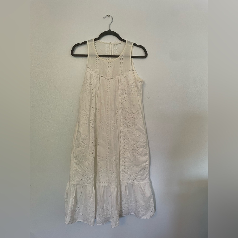 GAP cotton White Sleeveless Dress